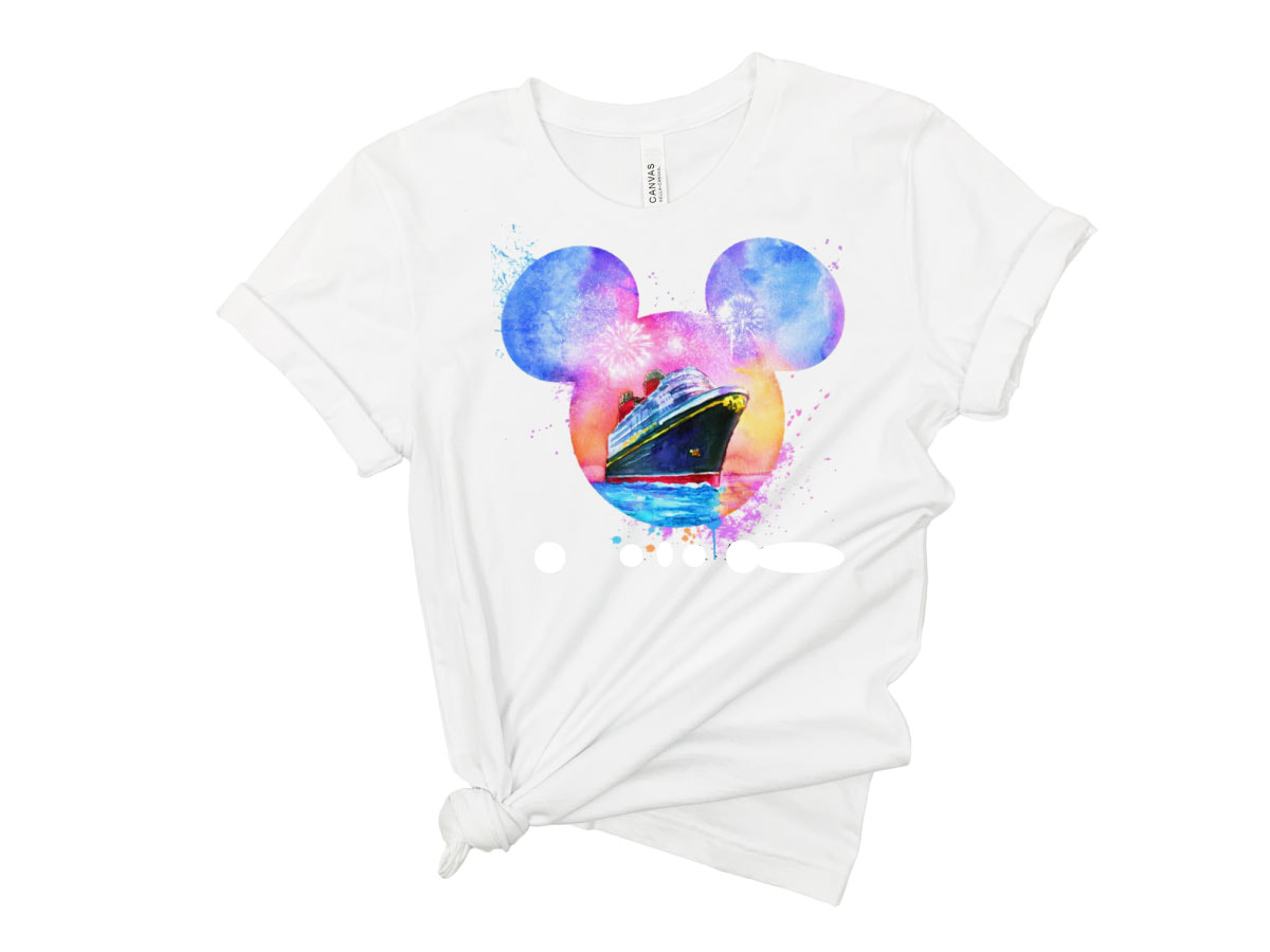 Watercolor fireworks Ship Disney cruise shirt